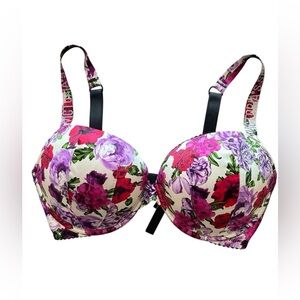 Victorias Secret Bombshell Bra 34DD Floral Shine Strap Rhinestone NWOT